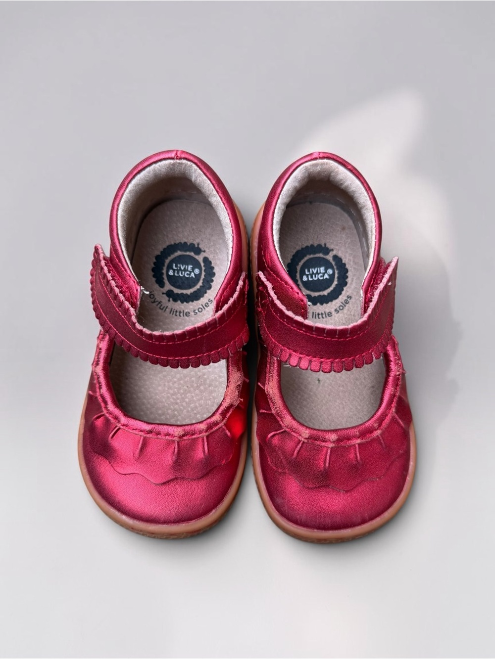 Livie and Luca Ruche Mary Jane Shoes Metallic Red